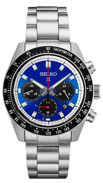  Shop Authentic Seiko Speedtimer Solar US Special Edition Blue Dial Silver Steel Strap Watch for Men - SSC931 - Luxxuri