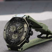 Tissot T Race Chronograph Black Dial Green Rubber Strap Watch for Men - T141.417.37.061.02