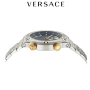  Shop Authentic Versace Greca Logo Diver Quartz Black Dial Two Tone Steel Strap Watch for Men - VE8G00424 - Luxxuri