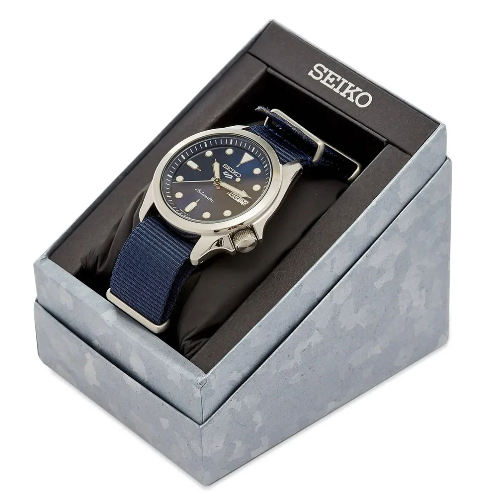 Seiko 5 Sports Automatic Blue Dial Blue Nylon Strap Watch for Men - SRPE63K1