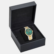  Shop Authentic Versace V-Auria Quartz Green Dial Two Tone Steel Strap Watch for Men - VE0F00425 - Luxxuri