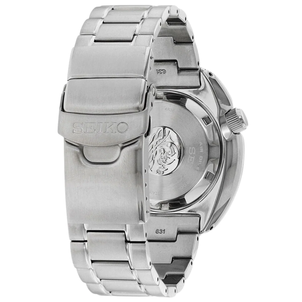 Seiko Prospex Sea Turtle Automatic Black Dial Silver Steel Strap Watch for Men - SRP789K1