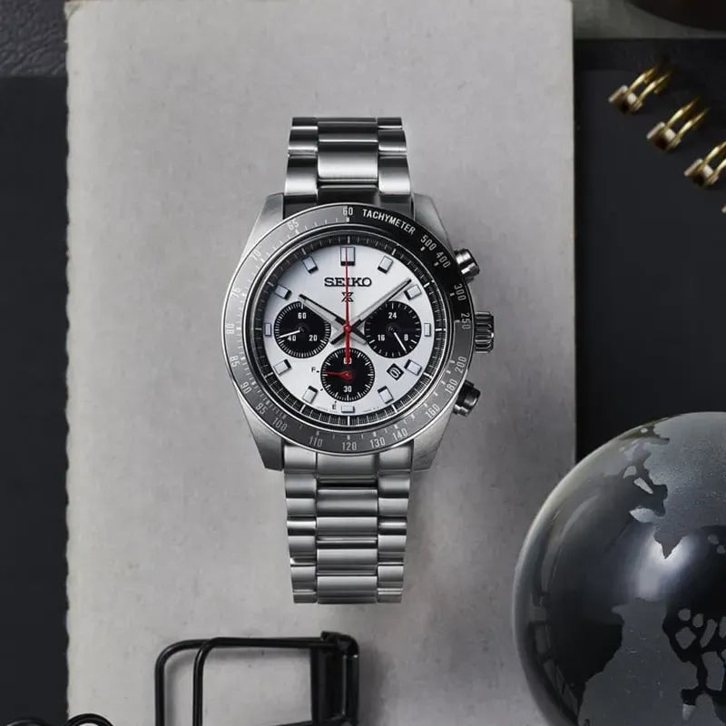  Shop Authentic Seiko Prospex Speedtimer Solar Chronograph Silver Dial Silver Steel Strap Watch for Men - SSC911 - Luxxuri