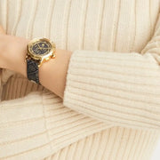Tory Burch Classic Chronograph White Dial Grey Nylon Strap Watch for Women - TBW1035