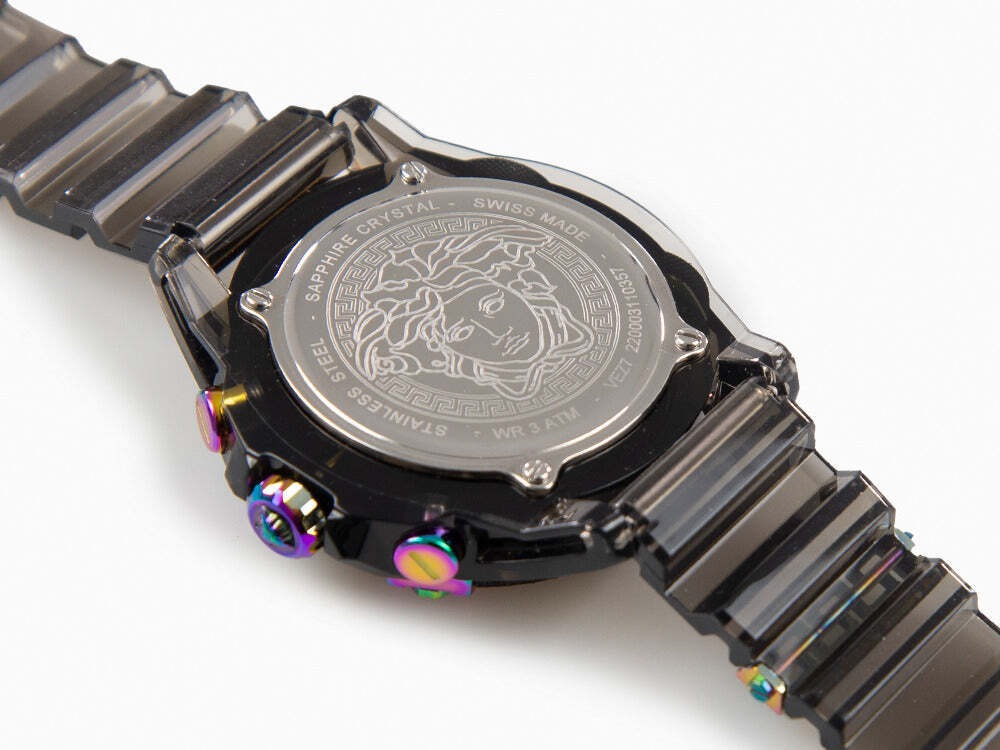  Shop Authentic Versace Icon Active Chronograph Black Dial Grey Silicone Strap Watch for Men - VEZ701022 - Luxxuri