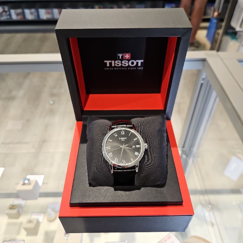 Tissot T Classic Dream Quartz Black Dial Black Leather Strap Watch for Men - T129.410.16.053.00