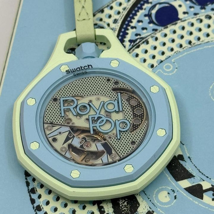Swatch x AP Royal Pop Blue Dial Blue Leather Lanyard Watch for Men - Lan Ba