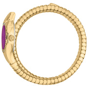Just Cavalli Vita Purple Dial Gold Steel Strap Watch for Women - JC1L355M0035