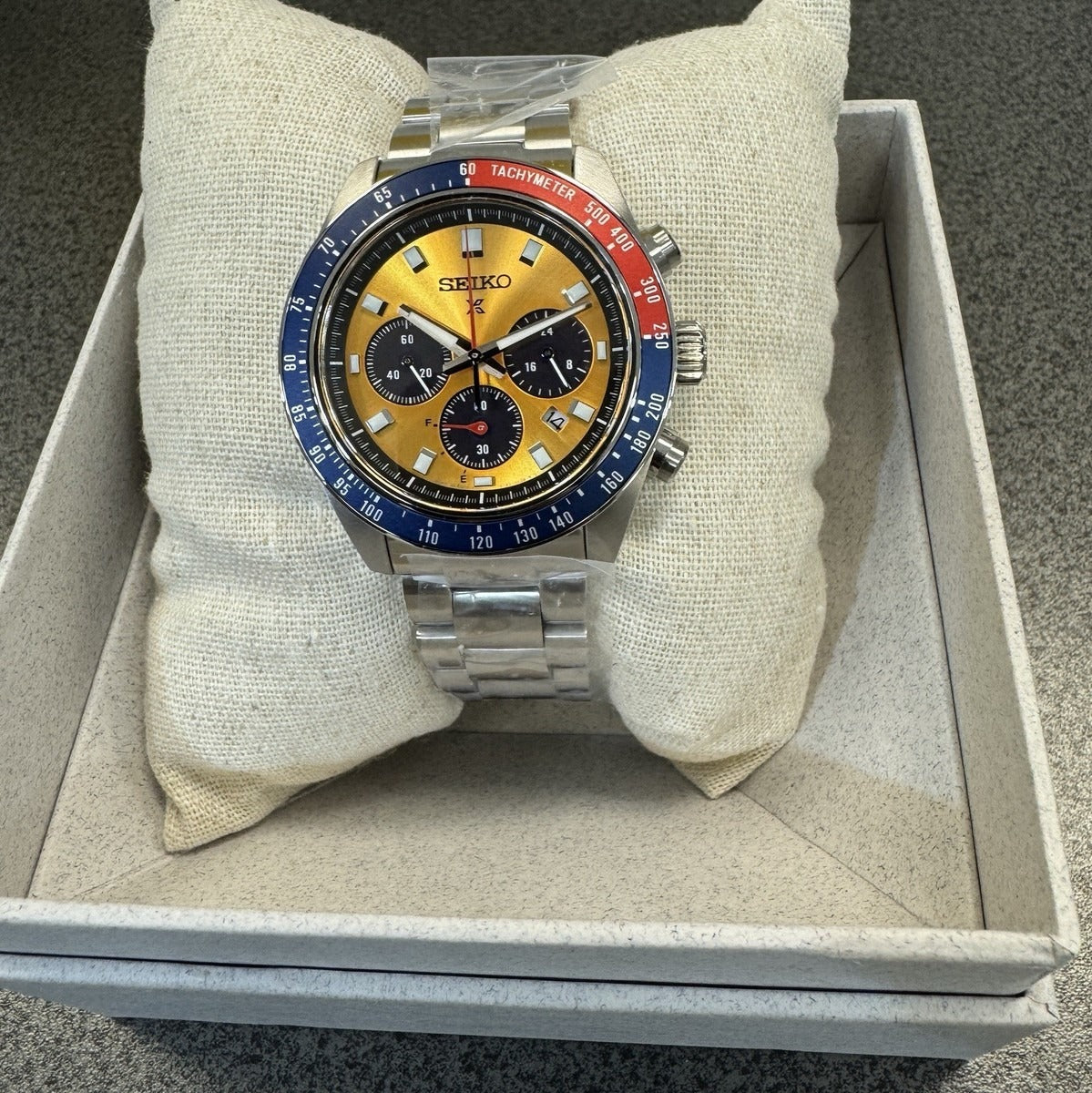  Shop Authentic Seiko Prospex Solar Chronograph 1969 Re-interpretation Orange Dial Silver Steel Strap Watch for Men - SSC947 - Luxxuri