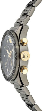  Shop Authentic Versace Greca Dome Chronograph Black Dial Grey Steel Strap Watch for Men - VE6K00623 - Luxxuri
