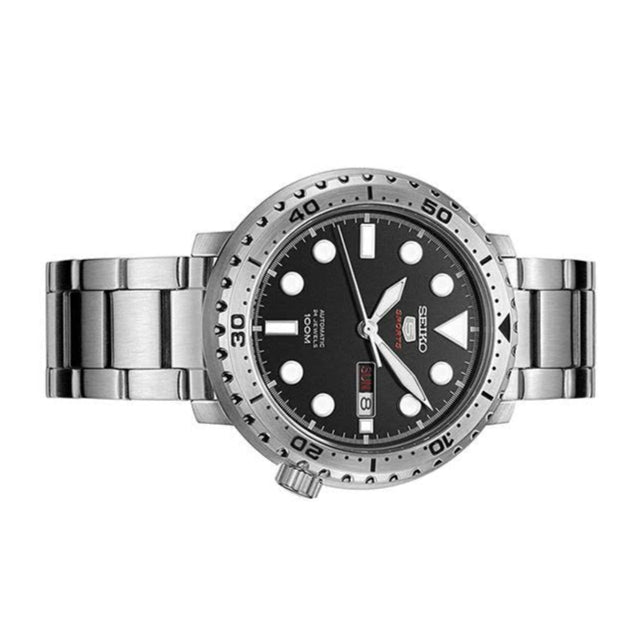  Shop Authentic Seiko 5 Sports Automatic Black Dial Silver Steel Strap Watch for Men - SRPC61J1 - Luxxuri