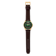 Citizen Mechanical Automatic Green Dial Brown Leather Strap Watch for Men - NJ0173-18X