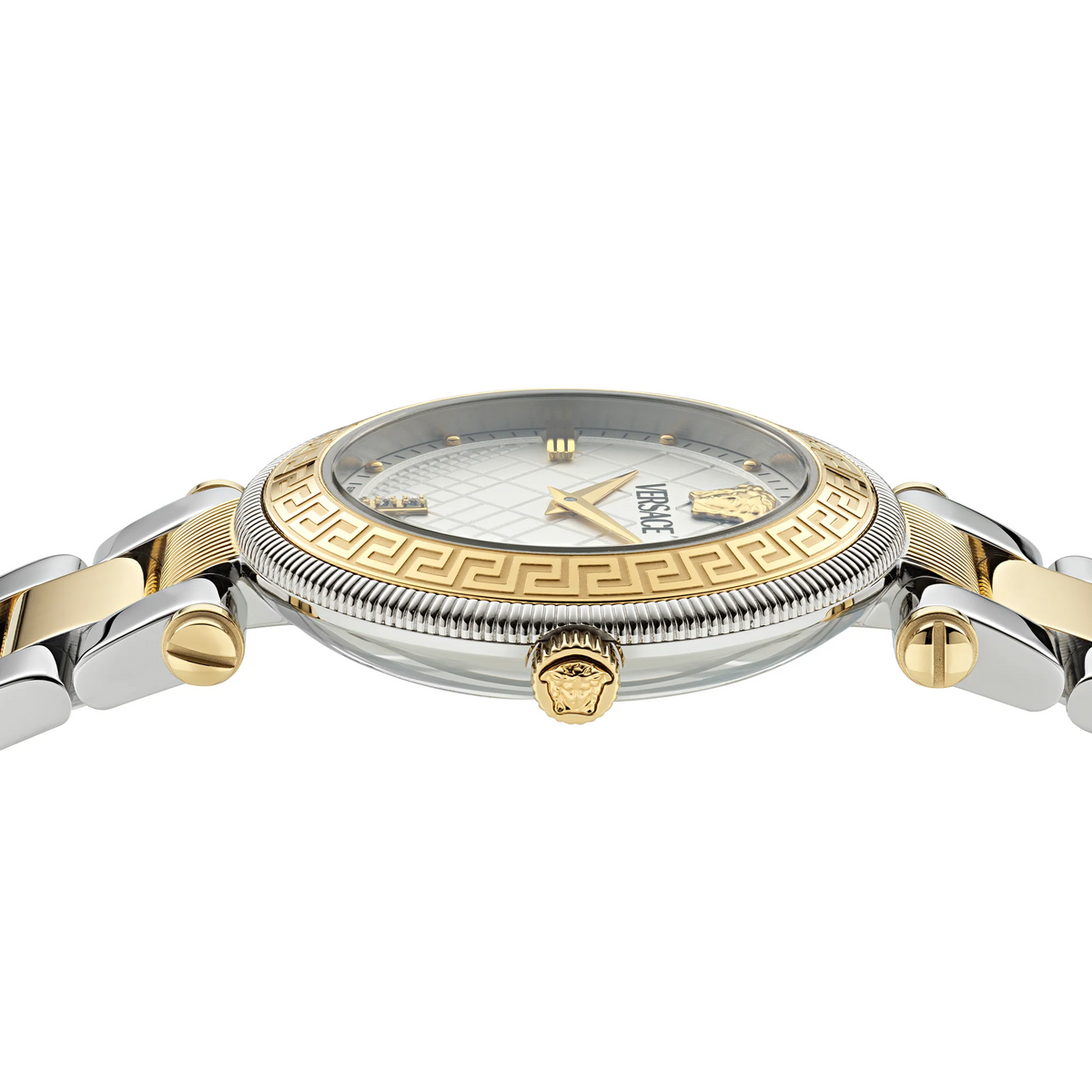  Shop Authentic Versace Reve Analog White Dial Two Tone Steel Strap Watch for Women - VE8B00724 - Luxxuri