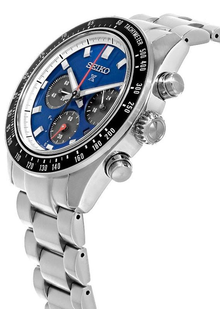  Shop Authentic Seiko Speedtimer Solar US Special Edition Blue Dial Silver Steel Strap Watch for Men - SSC931 - Luxxuri