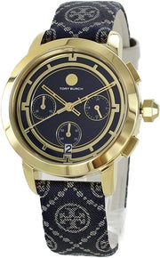 Tory Burch The Miller Chronograph Blue Dial Blue Jacquard Strap Watch for Women - TBW1038