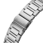 Hugo Boss Strike Chronograph Black Dial Silver Steel Strap Watch for Men - 1514290
