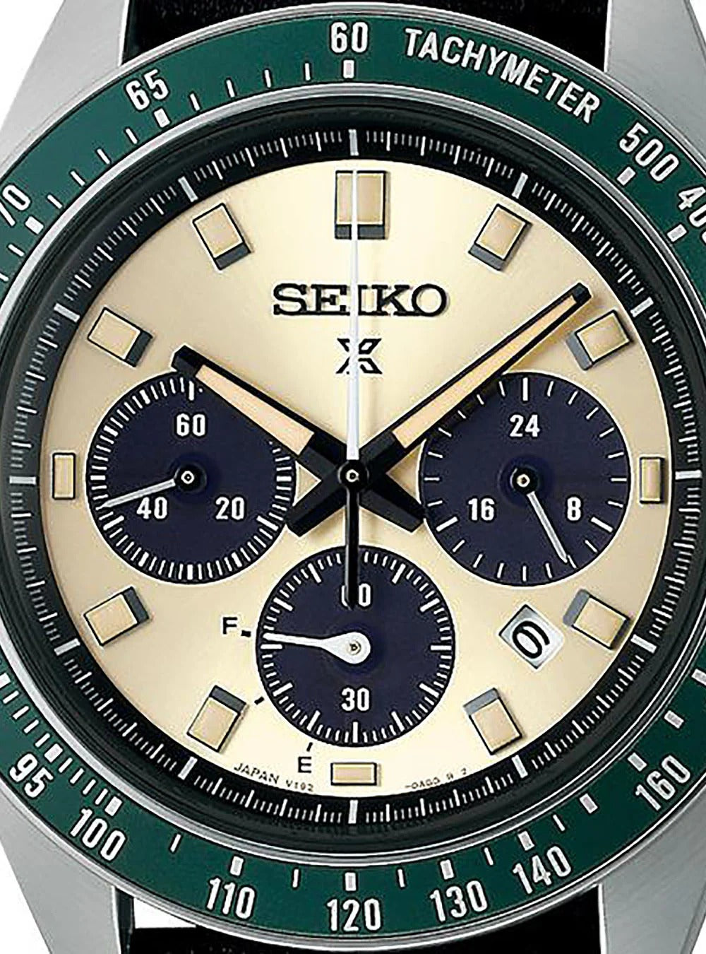  Shop Authentic Seiko Prospex Speedtimer Solar Chronograph Ivory Dial Black Leather Strap Watch for Men - SSC943 - Luxxuri