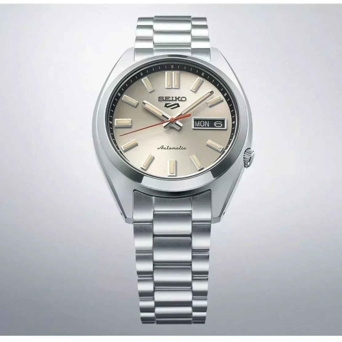  Shop Authentic Seiko 5 Sports SNXS Series Automatic Beige Dial Silver Steel Strap Watch for Men - SRPK91K1 - Luxxuri