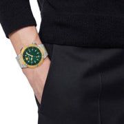  Shop Authentic Versace Greca Logo Diver Quartz Green Dial Two Tone Steel Strap Watch for Men - VE8G00524 - Luxxuri
