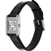  Shop Authentic Emporio Armani Classic Crystals Silver Dial Black Leather Strap Watch for Women - AR11660 - Luxxuri