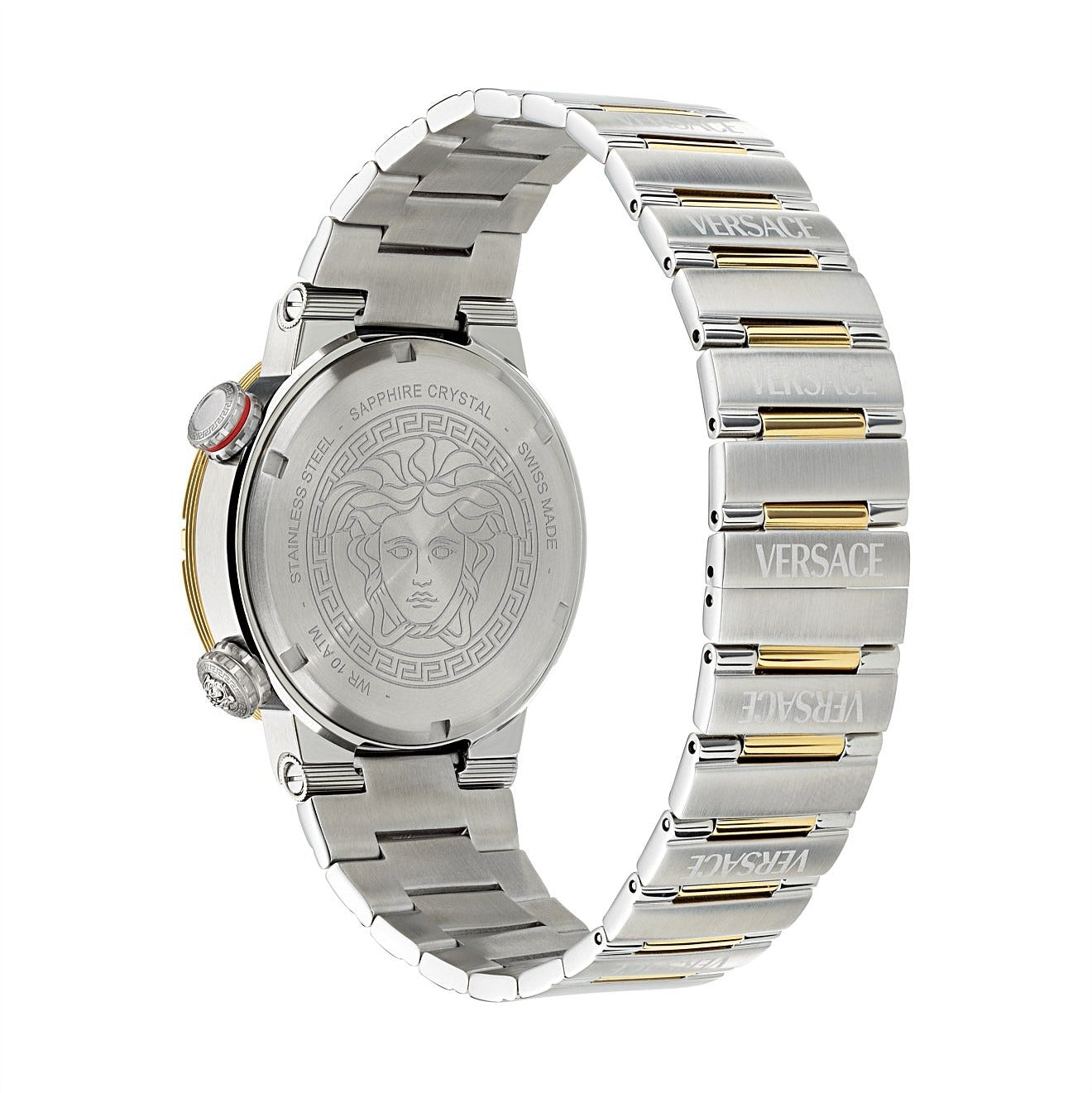  Shop Authentic Versace Greca Logo Diver Quartz Green Dial Two Tone Steel Strap Watch for Men - VE8G00524 - Luxxuri