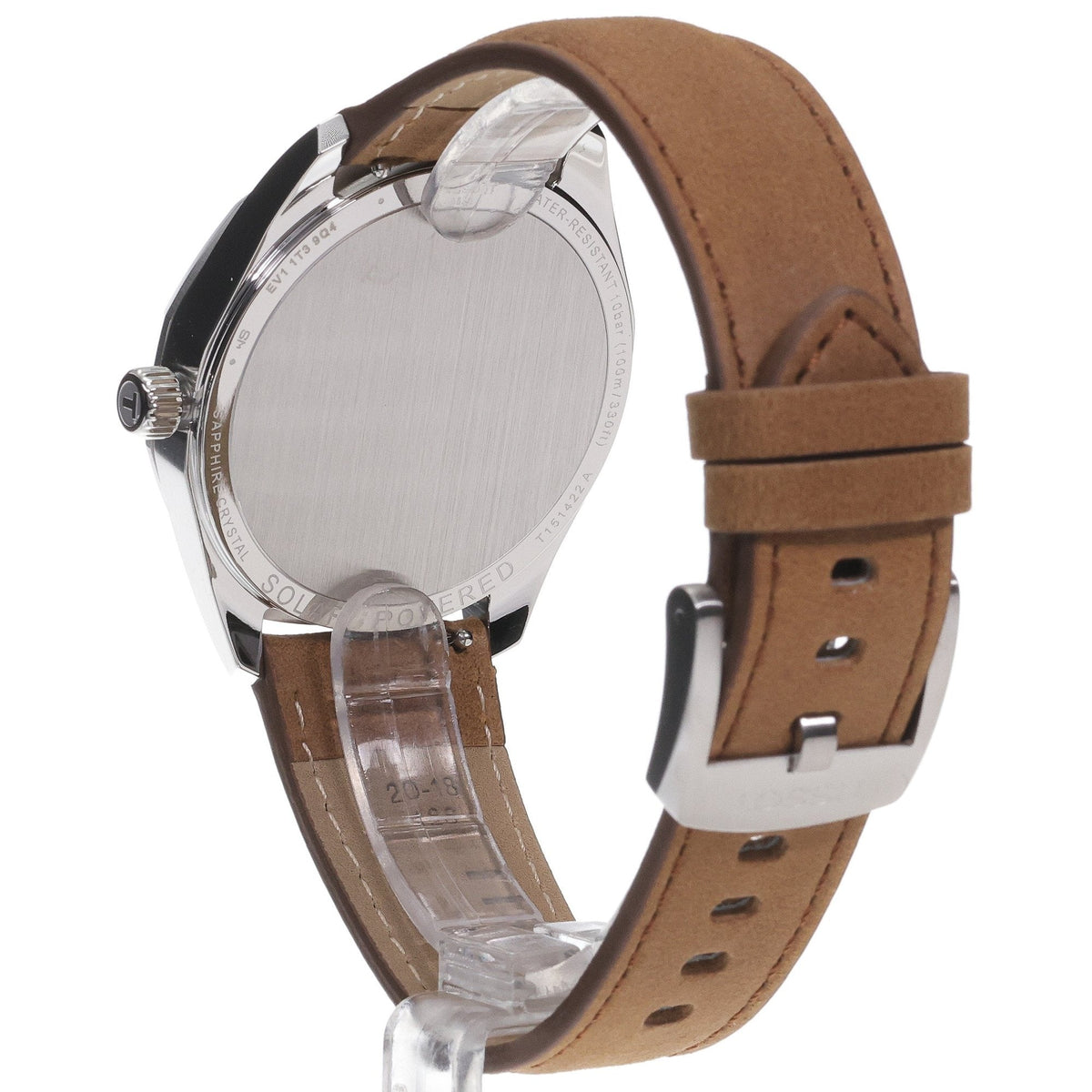 Tissot PRC 100 Solar Quartz Silver Dial Brown Leather Strap Watch for Men - T151.422.16.031.00