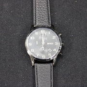  Shop Authentic Hugo Boss Aeroliner Chronograph Black Dial Black Leather Strap Watch for Men - 1512567 - Luxxuri