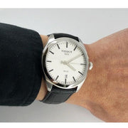 Tissot PR 100 Quartz Silver Dial Black Leather Strap Watch for Men - T150.410.16.031.00