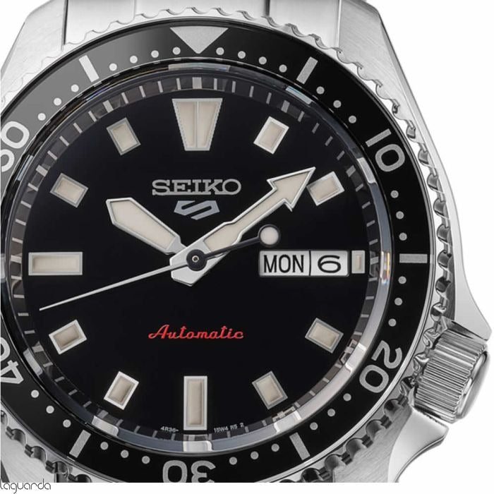 Seiko 5 Sports SKX Automatic Black Dial Silver Steel Strap Watch for Men - SRPL85K1