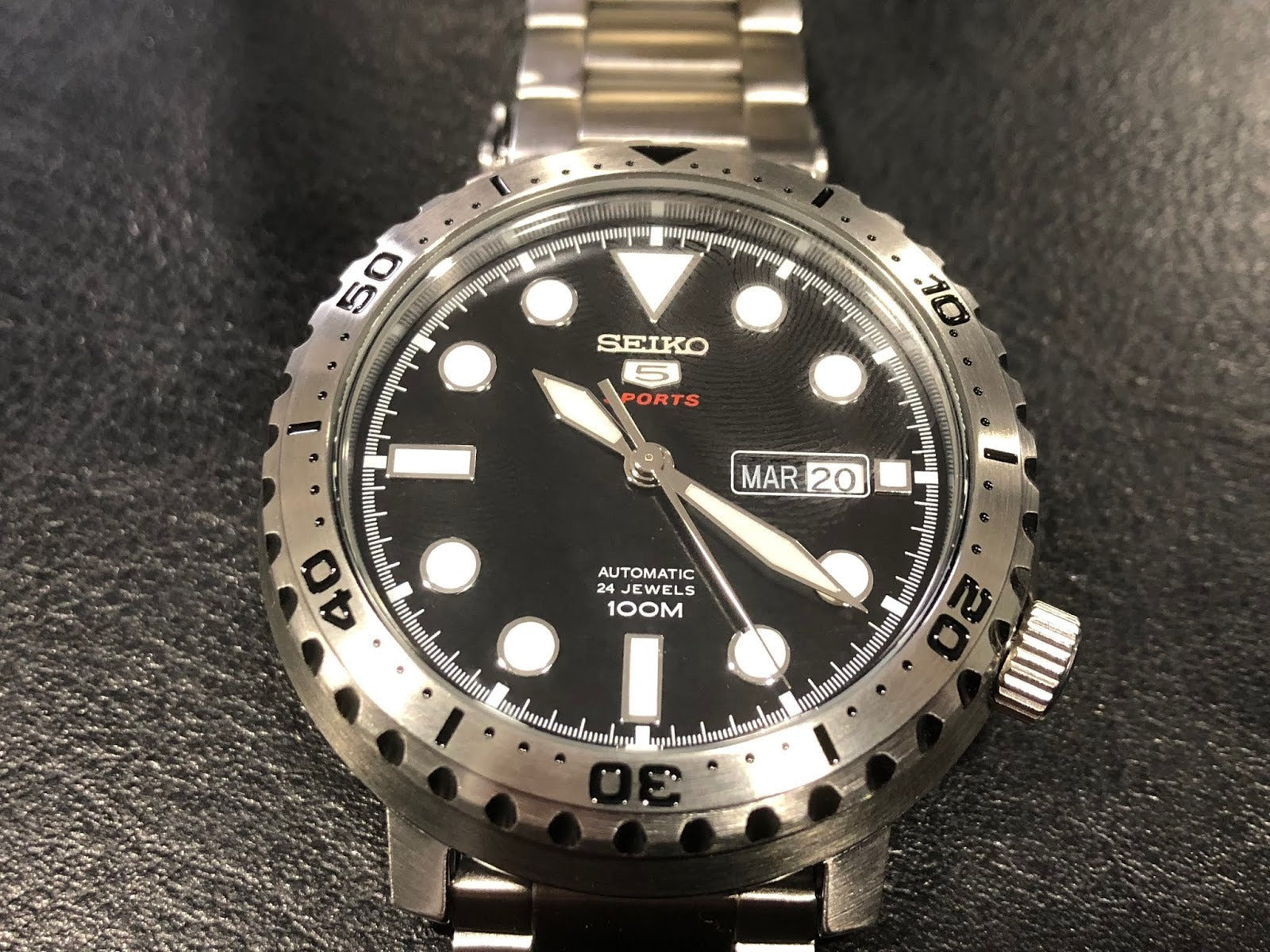  Shop Authentic Seiko 5 Sports Automatic Black Dial Silver Steel Strap Watch for Men - SRPC61J1 - Luxxuri