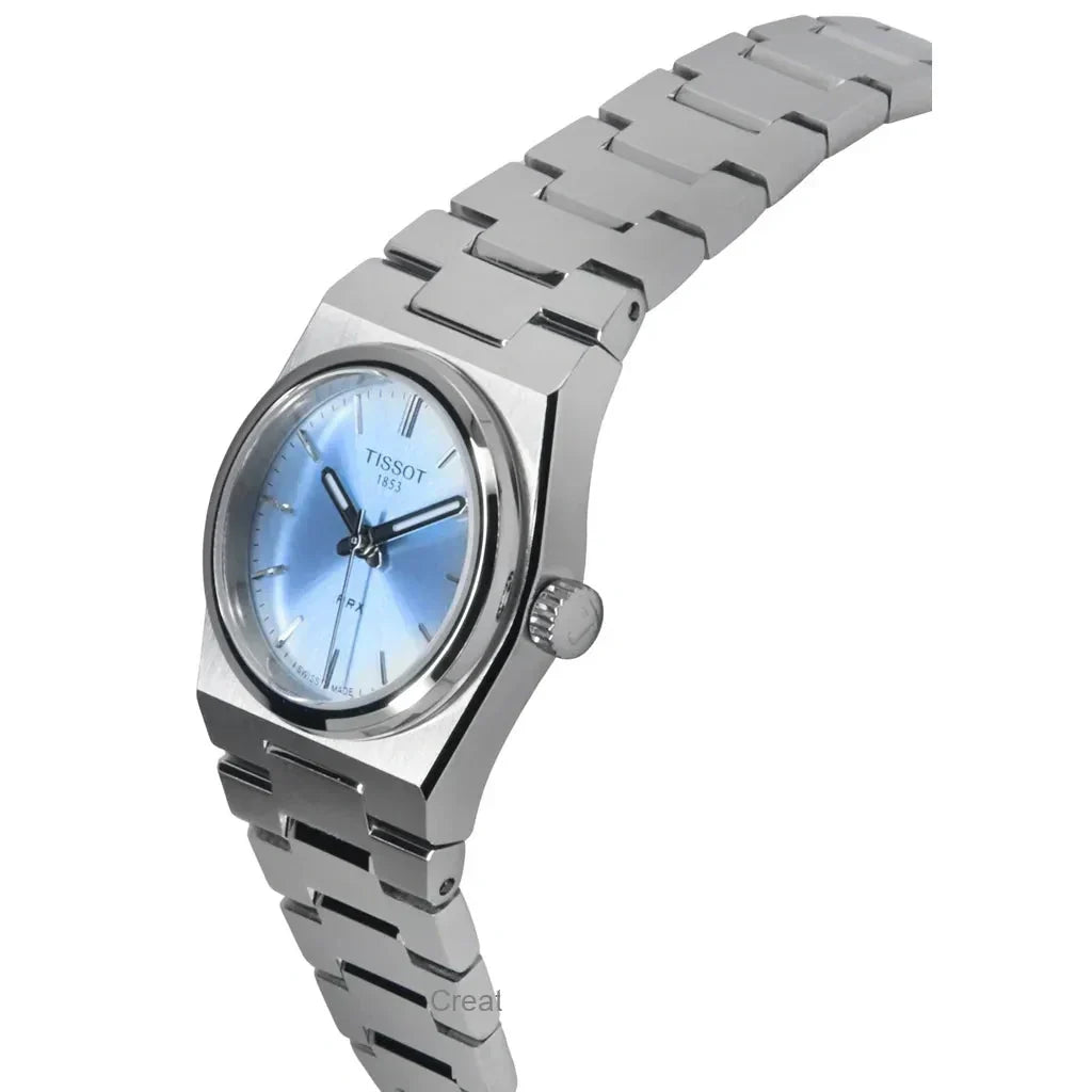Tissot PRX Quartz Ice Blue Dial Silver Steel Strap Watch for Women - T137.010.11.351.00