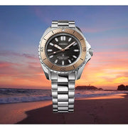 Seiko Prospex Polygonal Sea Diver Automatic Black Dial Silver Steel Strap Watch for Men - SPB485J1