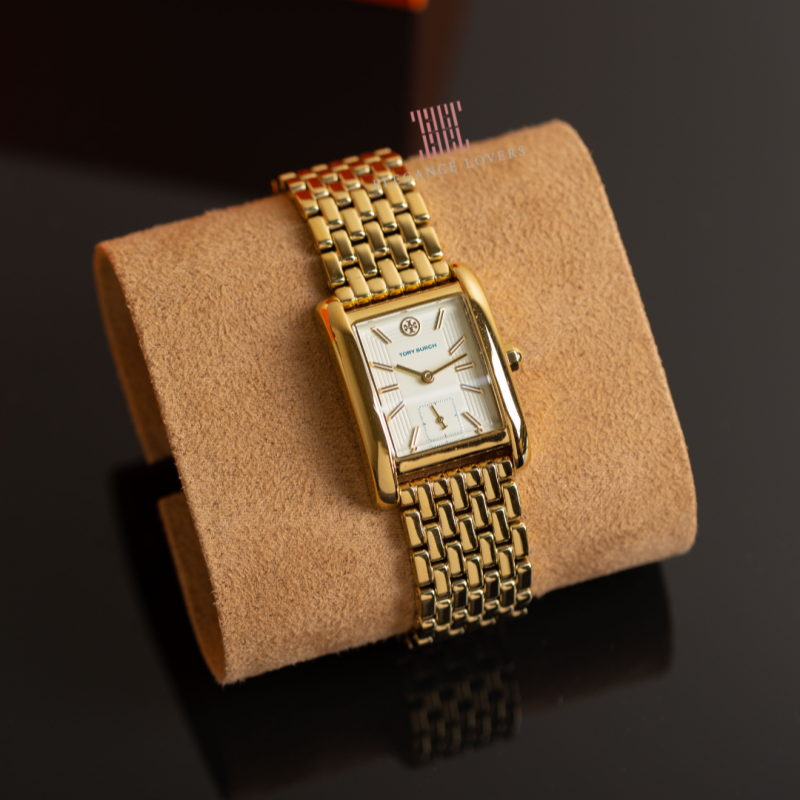 Tory Burch Eleanor White Dial Gold Steel Strap Watch for Women - TBW1060