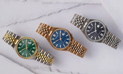 Citizen Tsuyosa 60 Automatic Blue Dial Rose Gold Steel Strap Watch for Men - NK0023-57L