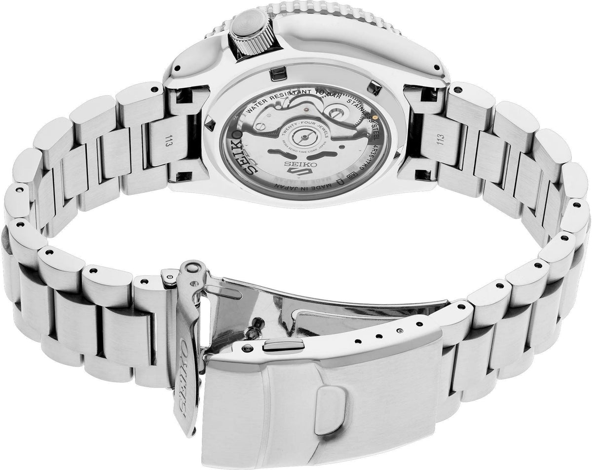 Seiko 5 Sports SKX Automatic Blue Dial Silver Steel Strap Watch for Men - SRPL83K1