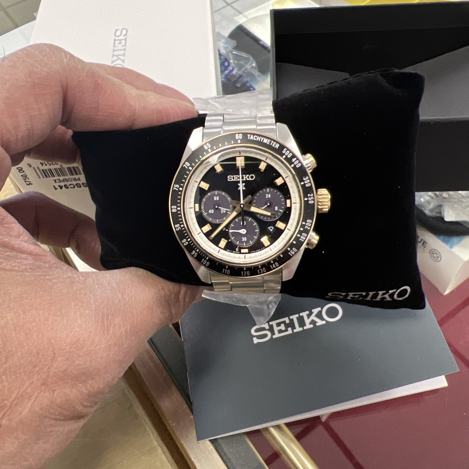  Shop Authentic Seiko Prospex Speedtimer Solar Chronograph Black Dial Silver Steel Strap Watch for Men - SSC941 - Luxxuri