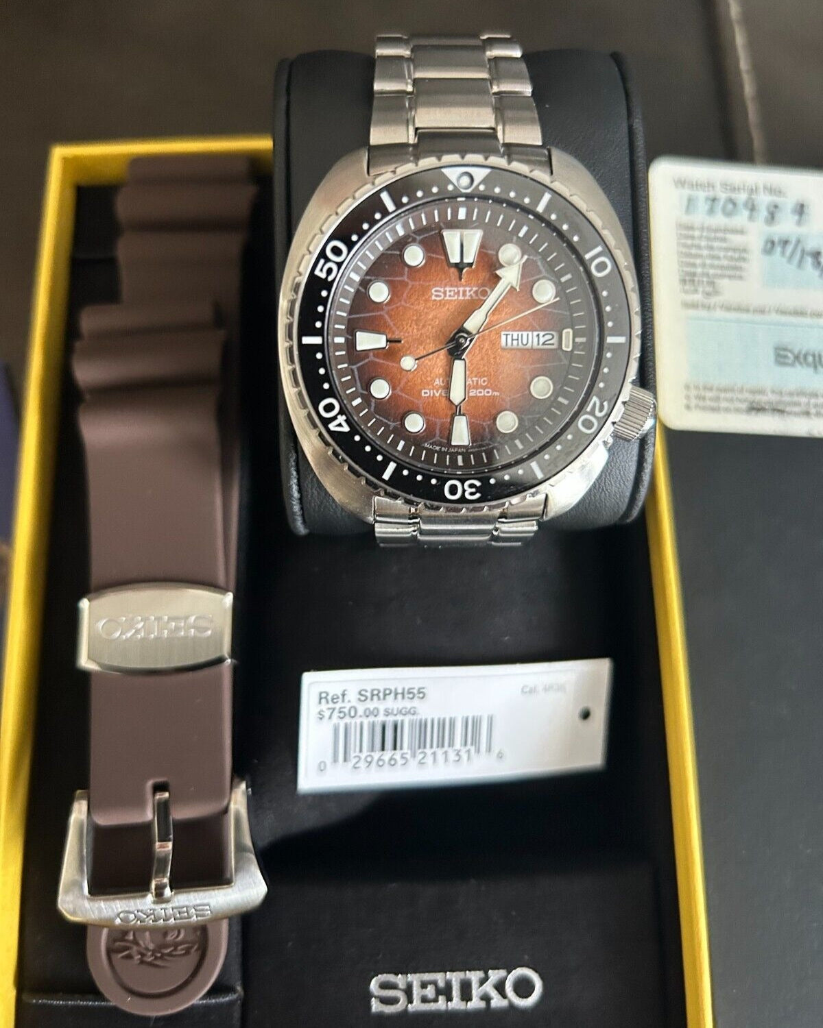  Shop Authentic Seiko Prospex US Special Edition King Turtle Automatic Brown Dial Silver Steel Strap Watch for Men - SRPH55 - Luxxuri