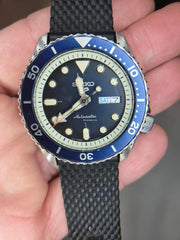 Seiko 5 Sports SKX Automatic Blue Dial Blue Silicone Strap Watch for Men - SRPD71K2