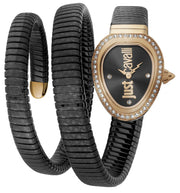 Just Cavalli Doppio Black Dial Black Steel Strap Watch for Women - JC1L163M0045