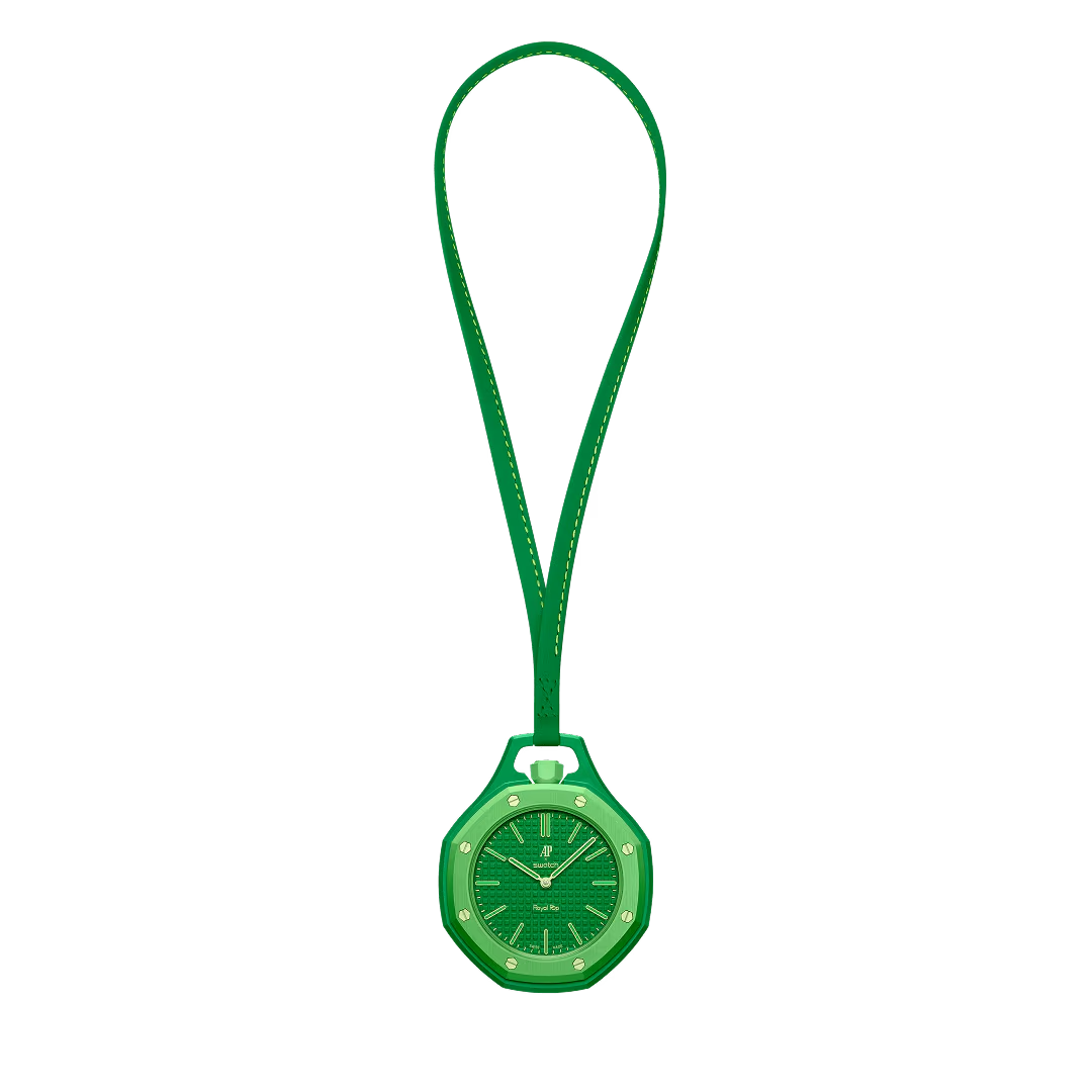 Swatch x AP Royal Pop Green Dial Green Leather Lanyard Watch for Men - Green Eight