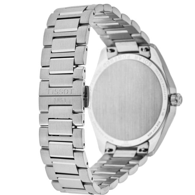 Tissot PRC 100 Solar Quartz Blue Dial Silver Steel Strap Watch for Men - T151.422.11.041.00