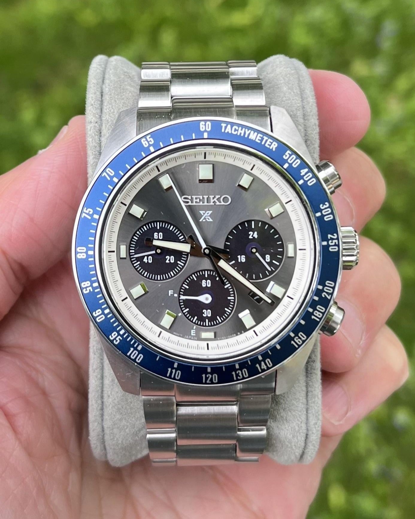  Shop Authentic Seiko Prospex Speedtimer Solar Chronograph Grey Dial Silver Steel Strap Watch for Men - SSC939 - Luxxuri