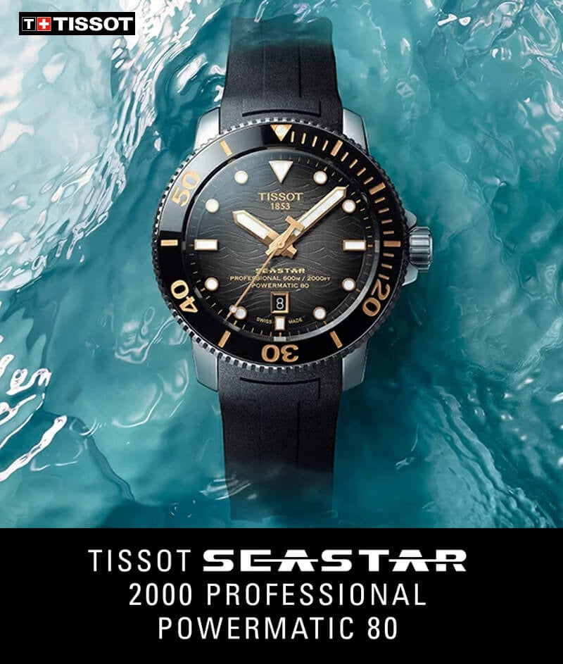Tissot Seastar 2000 Professional Powermatic 80 Black Dial Black Rubber Strap Watch for Men - T120.607.17.441.01