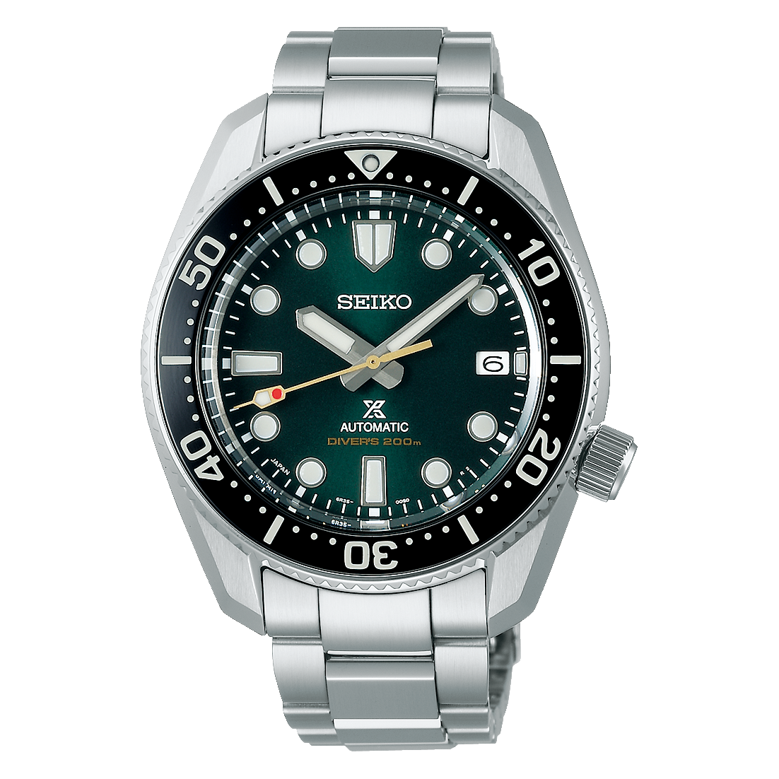 Seiko Prospex 140th Anniversary Limited Edition Automatic Scuba Divers Green Dial Silver Steel Strap Watch for Men - SPB207J1