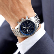 Hugo Boss Strike Blue Dial Gunmetal Grey Steel Strap Watch for Men - 1514175