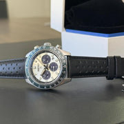  Shop Authentic Seiko Prospex Speedtimer Solar Chronograph Ivory Dial Black Leather Strap Watch for Men - SSC943 - Luxxuri