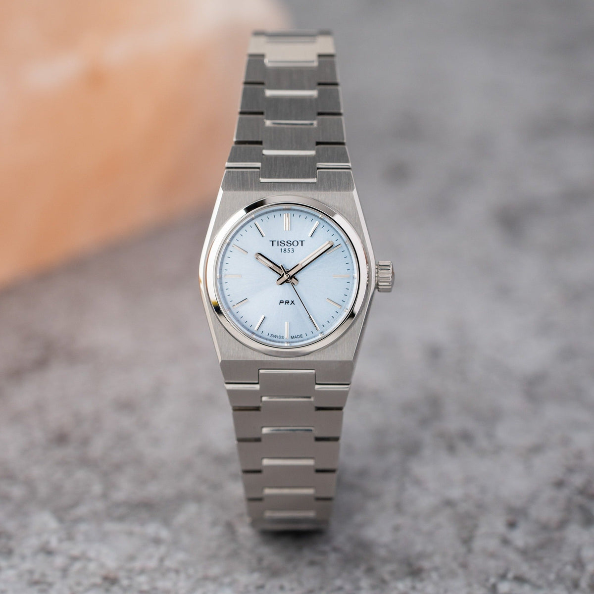 Tissot PRX Quartz Ice Blue Dial Silver Steel Strap Watch for Women - T137.010.11.351.00