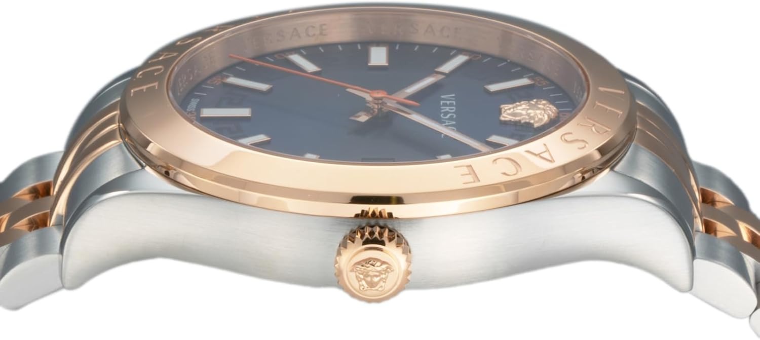  Shop Authentic Versace Hellenyium Blue Dial Two Tone Steel Strap Watch for Men - VEVK01424 - Luxxuri