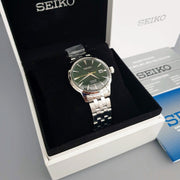 Seiko Presage Cocktail Time Automatic Green Dial Silver Steel Strap Watch for Men - SRPE15J1