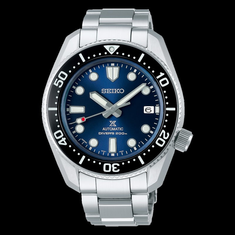 Seiko Prospex Marinemaster Automatic Scuba Divers Blue Dial Silver Steel Strap Watch for Men - SPB187J1